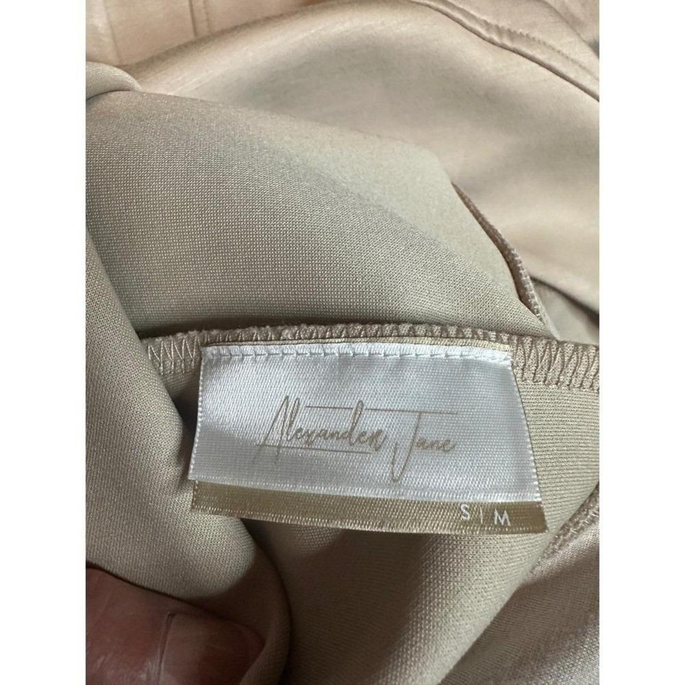 Alexander Jane Sweatshirt Womens S/M Beige Good Crossover Back Sleeve Pullover - Picture 3 of 4